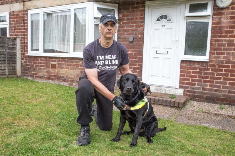 Other image for Deaf and blind Huw loses nine stone in the gym